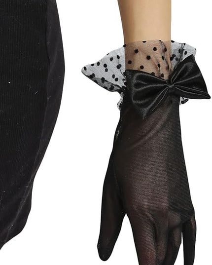 Sahabowi Satin Gloves Formal Bridal Banquet Party Wedding Opera Solid Colorful Mitten For Women
