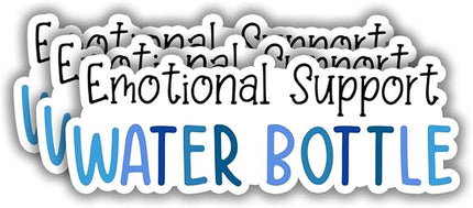 (3 pcs) Emotional Support Water Bottle Sticker Motivational for Tumbler, Funny Sarcastic Phrase Inspirational Quote Vinyl Decal for Kindle Laptop Water Bottle Phone Hard Hat - 3x1.1