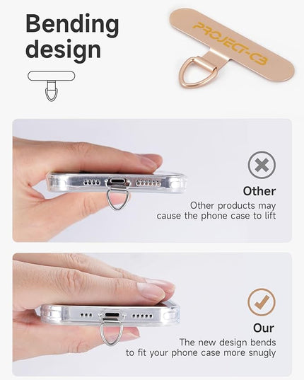 project-cb Phone Metal Tether Tab, Lanyard Patch, Phone Stand Key Ring, Ring Holder, Strap Tab