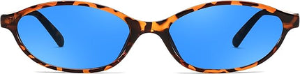 FEISEDY Retro Oval Cat Eye Sunglasses for Women 90s Narrow Lightweight Shades Y2k Trendy Sunnies B0257