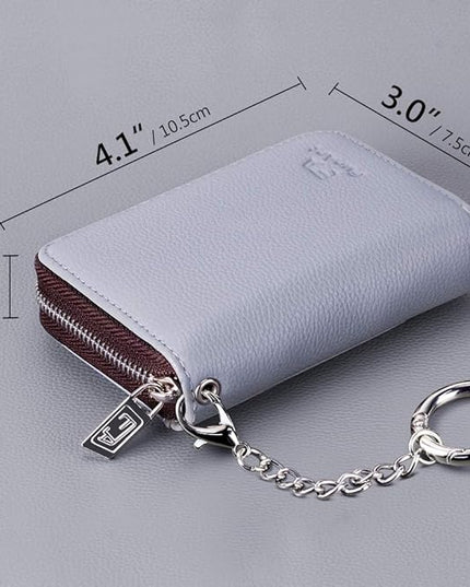 FurArt Zipper Wallet Women, RFID Blocking Credit Card Wallet, Business Card Holder, Compact Size KeyChain Wallet