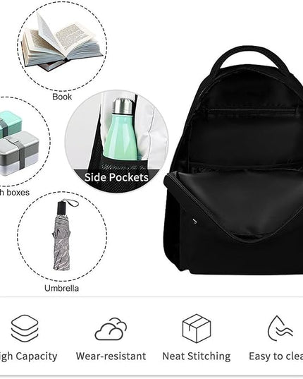 Fashion Black Backpack Lightweight Large Capacity Laptop Daybag for Travel Work