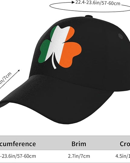 St. Patrick's Day Lucky Shamrock Hat Adjustable Irish Green Clover Baseball Cap Trucker Hat for Men Women