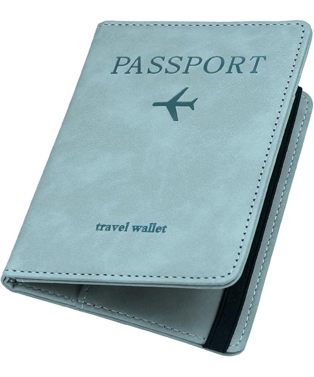 ILIYAH-Passport Cover-Passport Holder Travel Wallet-RFID Blocking Passport Case Travel Accessories Card Holder Wallet Unisex Travel Gifts(Blue)