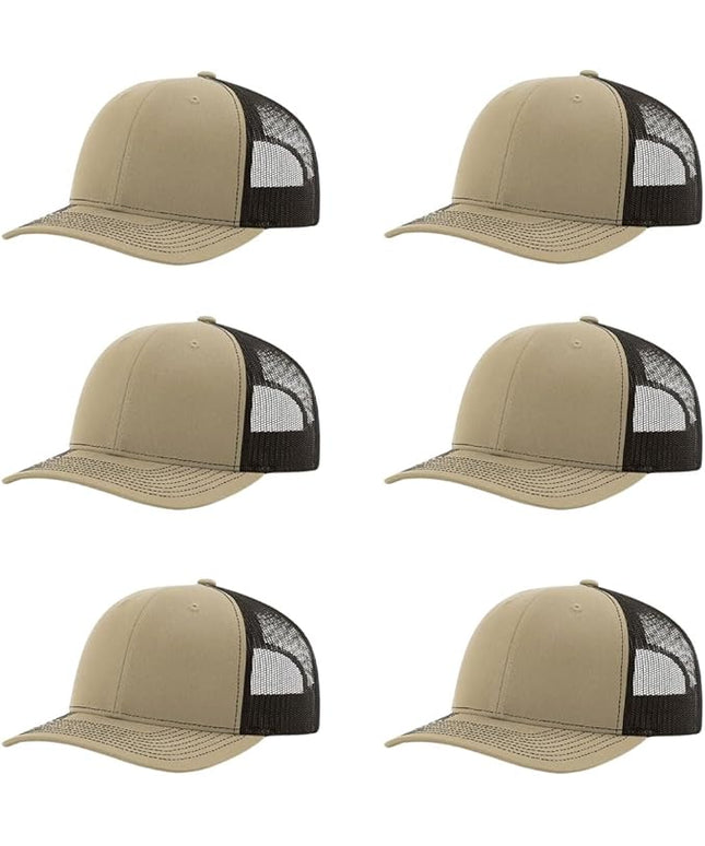 Richardson 112 Classic Six-Panel Adjustable Snapback Trucker Cap | Bulk Packs Available