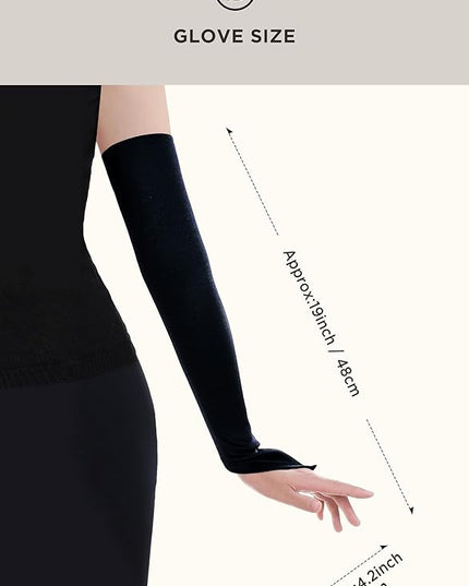 BABEYOND Long Opera Party 20s Satin Gloves Stretchy Adult Size Elbow Length