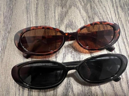 90s Sunglasses for Women Men Retro Small Oval Sunglasses