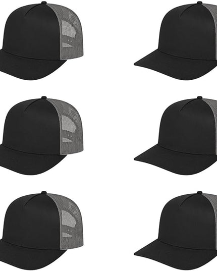Cap America i3039 Classic 5 Panel Mid Profile Structured Trucker Mesh Back Cap w/ & Adjustable Snapback