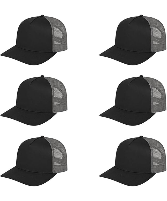 Cap America i3039 Classic 5 Panel Mid Profile Structured Trucker Mesh Back Cap w/ & Adjustable Snapback