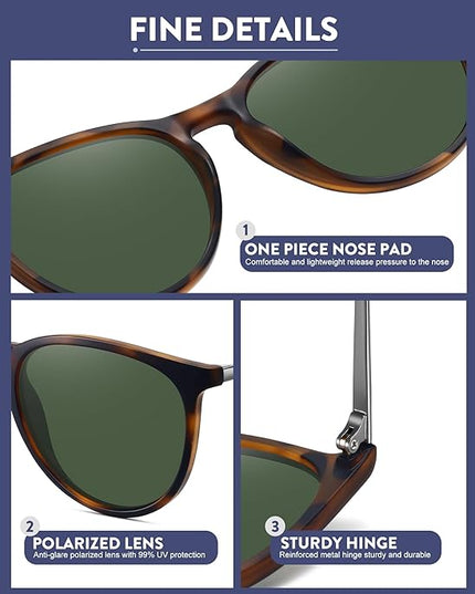 WOWSUN Retro Polarized Sunglasses Womens 2026 Trendy Round Classic Glasses