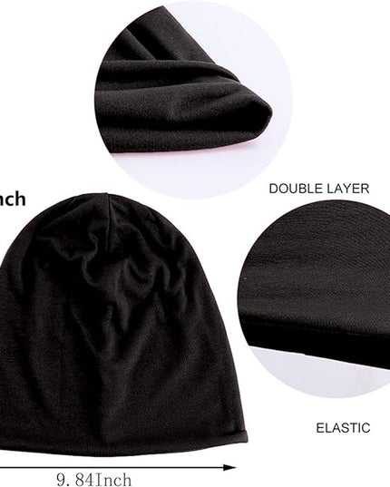 Tergy 4/10/12 Pieces Unisex Beanie Hats for Men Women Slouchy Beanie Hip-Hop Caps Lighweight Soft Skull Caps for Chemo Sleep