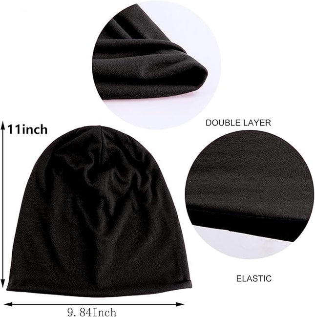 Tergy 4/10/12 Pieces Unisex Beanie Hats for Men Women Slouchy Beanie Hip-Hop Caps Lighweight Soft Skull Caps for Chemo Sleep