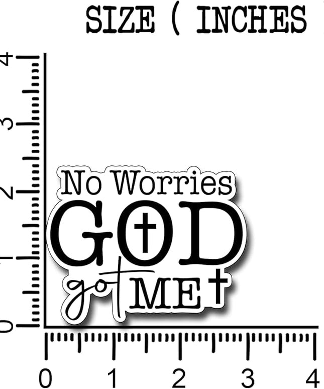 (3Pcs) No Worries God Got Me Sticker Christian Inspirational Decals Decorate Books Laptop Phone Water Bottles Kindles Tumbler Waterproof Vinyl Stickers 2,4 x 3 Inch