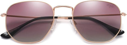 SOJOS Square Polarized Sunglasses for Women Men Small Hexagonal Polygon Shades SJ1072