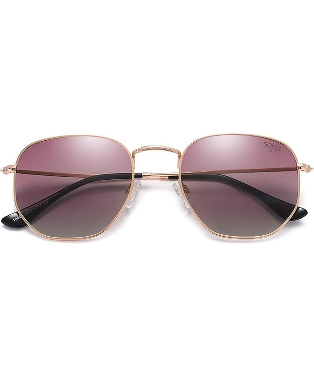 SOJOS Square Polarized Sunglasses for Women Men Small Hexagonal Polygon Shades SJ1072
