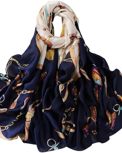 Fashion Scarves Scarf 100% Silk Feeling Scarf Silk Like Scarves Long Lightweight Sunscreen Shawls for Women