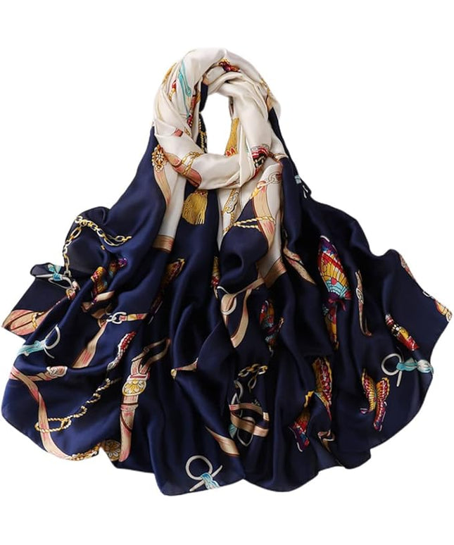 Fashion Scarves Scarf 100% Silk Feeling Scarf Silk Like Scarves Long Lightweight Sunscreen Shawls for Women