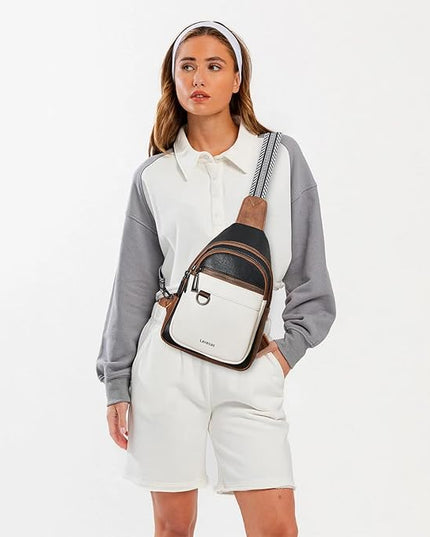 7L Sling Bag for Women Men Vegan Leather Crossbody Bags Fanny Pack Purse Backpack Over Shoulder Bag Travel Anti Theft