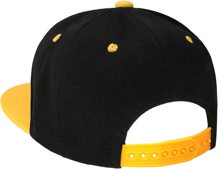 Classic Snapback Hat Cap Hip Hop Style Flat Bill Blank Solid Color Adjustable Size