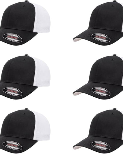 Flexfit 6511 Fitted Mid-Profile Stretchable Mesh Panels Trucker Cap | Bulk Pack Available
