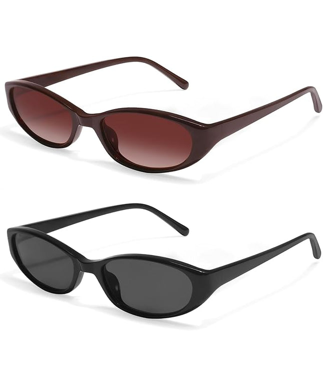 Retro Oval Sunglasses for Women 2026 90s Small Chic Cat Eye Sun Glasses Sunnies Lightweight Shades