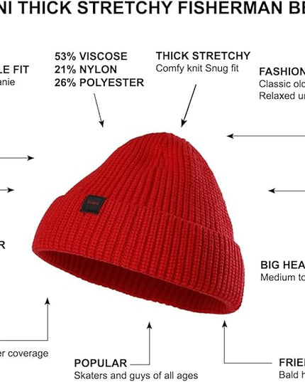 Fisherman Beanie Hats for Men Women,Knit Trawler Skull Cap,Watch Cap,Spring Fall Winter Warm Short Hats