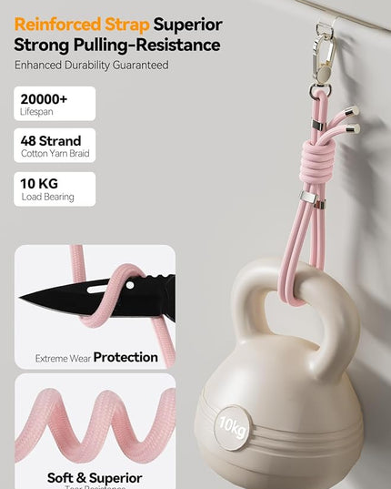 4-IN-1 Phone Lanyard + Wrist Strap, 2PCS Adjustable Length Cell Phone Lanyard with 2 Tether Tabs for iPhone,Smartphones