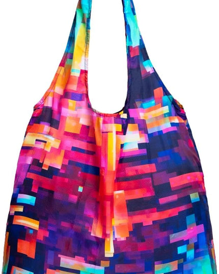 Nanobag Ultralight Foldable Tote for Women & Men, Reusable Grocery & Travel Bag, Packable Collapsible Compact Market Essential (Standard Pixels)