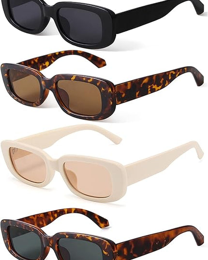 KUGUAOK Retro Rectangle Sunglasses Women and Men Vintage Small Square Sun Glasses UV Protection Glasse