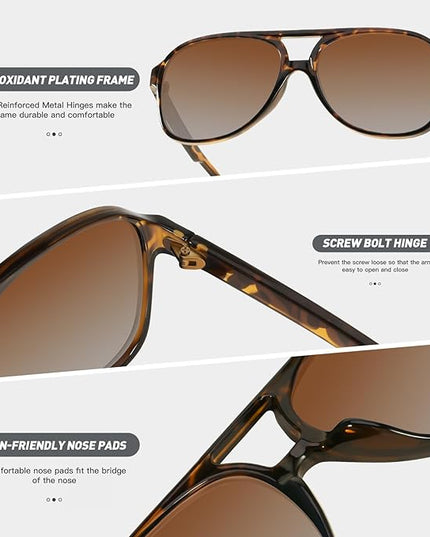 YDAOWKN Retro Aviator Sunglasses for Women Mens Large Frame Classic Vintage 70s Sun Glasses Aviators