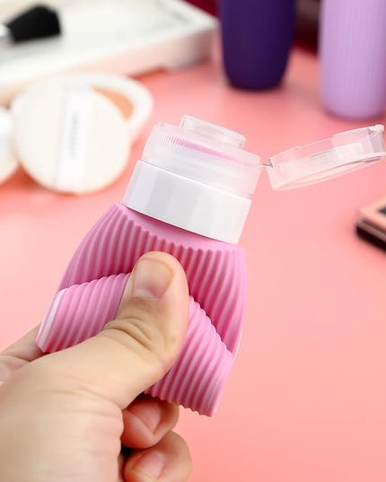 Travel Bottles for Toiletries, Tsa Approved 3oz Portable Travel Bottles, BPA Free Leak Proof Squeezable Silicone Travel Size Containers, Travel Accessories with Clear Toiletry Bag (4 Pack)