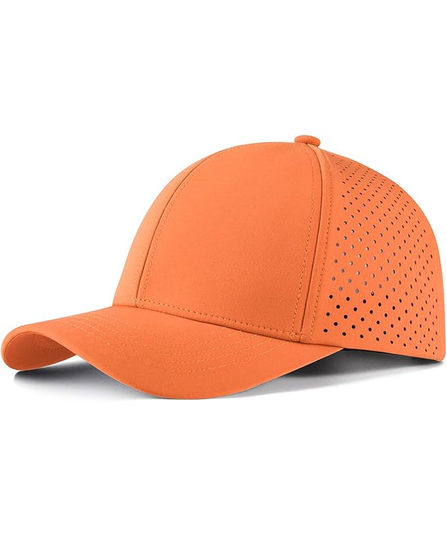 VOBOOM Men Quick Dry Baseball Cap Laser Cut Mesh Ball Curved Brim Snapback Hat
