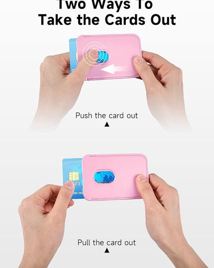 Mizi MagSafe Wallet, Magnetic Phone Vegan Leather Wallet - Slim 3 Cards Holder for iPhone 15/14/13/12 Series - Pink
