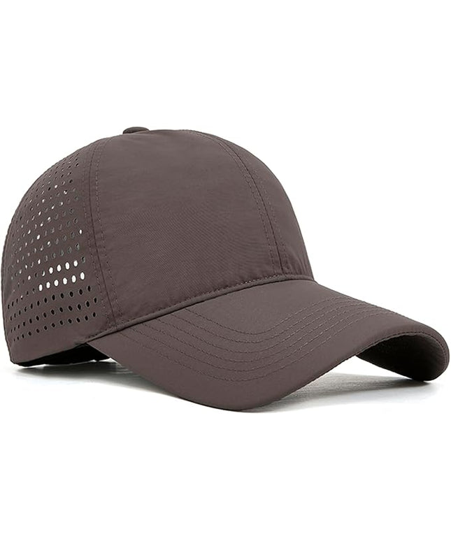 Xinveen Quick Dry Baseball Cap Curved Brim Snapback Hat Laser Cut Mesh Ball Cap Golf Ball Cap for Men Women