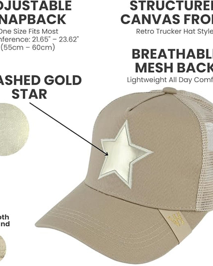 VINTAGE HAVANA Trucker Hats Women | Mesh Adjustable Snapback Hat | Men & Women Cute Trendy Fashion Baseball Cap