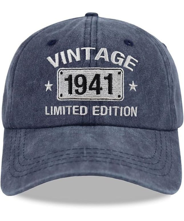 Vintage 1944 1943 1942 1941 1940 1939 1938 1937 1936 1935 Limited Edition Adjustable Embroidered Baseball Cap