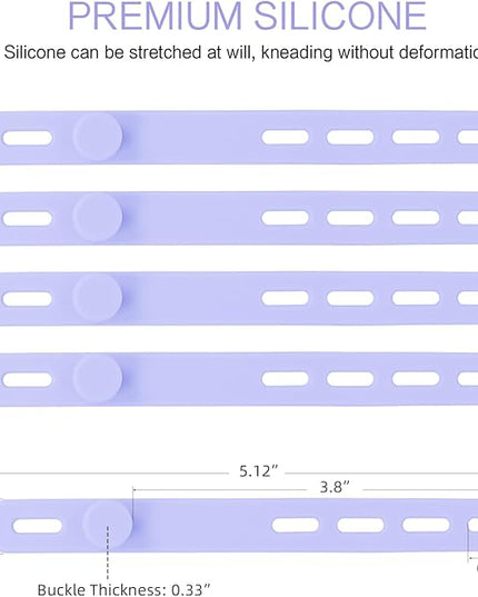 Donruby 24Pcs Silicone Cable Ties - Reusable & Washable with Locking Buckles, Adjustable Fastening Cable Management Straps, Multi-Purpose High Elasticity Cord Organizer (Purple)