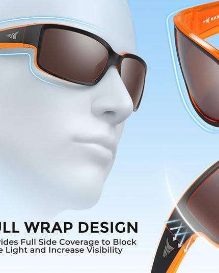 KastKing Skidaway Polarized Sport Sunglasses for Men and Women,Ideal for Driving Fishing Cycling and Running,UV Protection