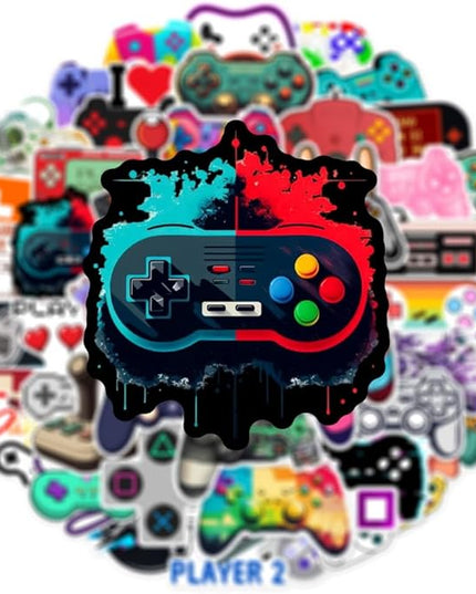 50 PCS Video Game Stickers Bulk Pack - Waterproof Vinyl Decals for Water Bottles, Laptops, Tech Devices & Skateboards | Aesthetic Gaming Sticker for Teens, Adults | Cool Gamer Gift Party Supplies