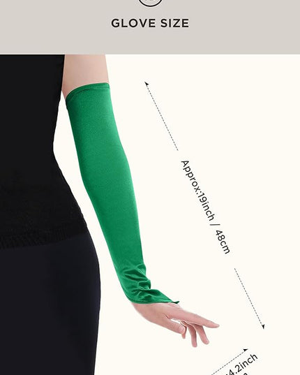 BABEYOND Long Opera Party 20s Satin Gloves Stretchy Adult Size Elbow Length