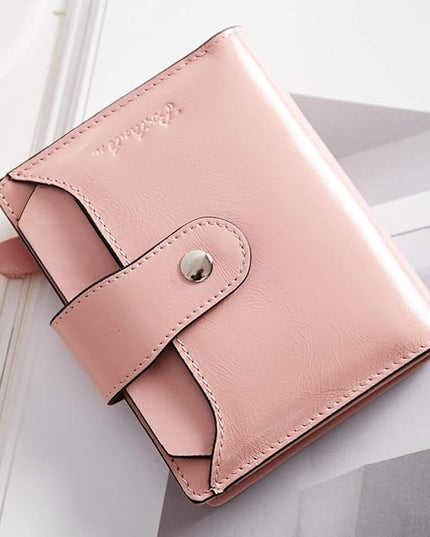 BOSTANTEN Women Leather Wallet RFID Blocking Small Bifold Zipper Pocket Wallet Card Case Purse with ID Window