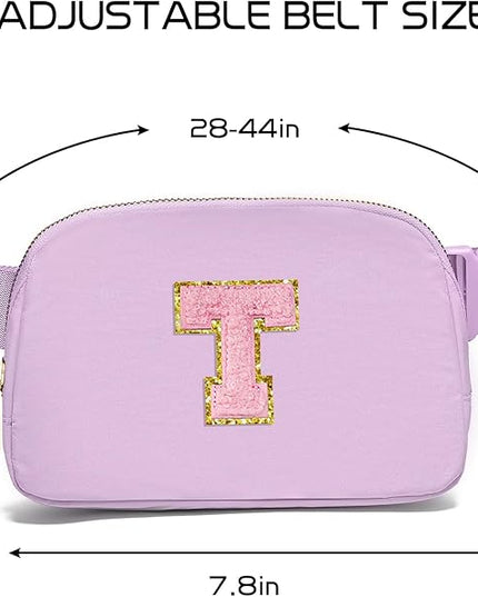 Gitus Initial Belt Bag Fanny Pack Crossbody Bag for Girls Birthday Gifts Age 8-10 Teen Girl Gifts Trend Stuff Personalized Letter Gifts for Daughter Sister (Lavender-T)