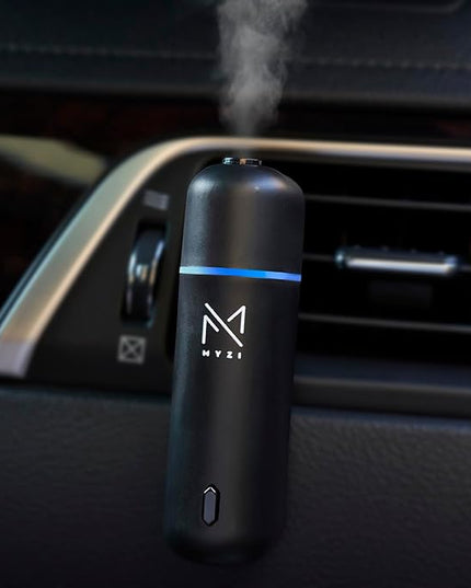 MYZI Car Air Freshener Diffuser, Waterless Diffuser Car Essential Oil Diffuser with 6 Refill Scents, Car Diffuser Air Freshener Car Fragrance Diffuser