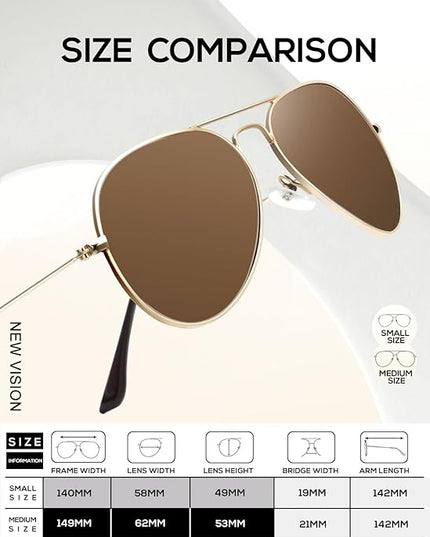 KALIYADI Classic Aviator Sunglasses for Men Women Driving Sun glasses Polarized Lens UV Blocking