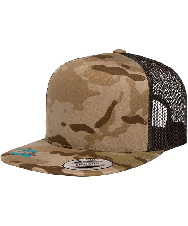 Yupoong 5-Panel YP Classic Trucker Cap | High Profile Flat Visor Snapback | OSFM | Bulk Packs Available