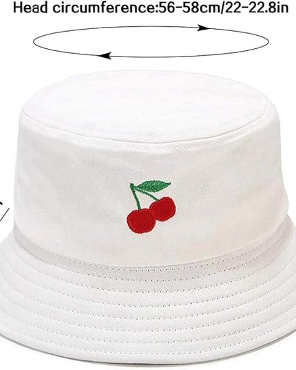 XYIYI Fashion Embroidery Bucket Hat Cotton Beach Fisherman Hats for Women Girls