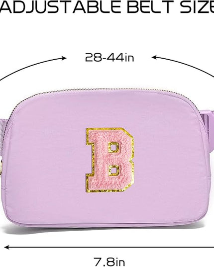 Gitus Initial Belt Bag Fanny Pack Crossbody Bag for Girls Birthday Gifts Age 8-10 Teen Girl Gifts Trend Stuff Personalized Letter Gifts for Daughter Sister (Lavender-B)