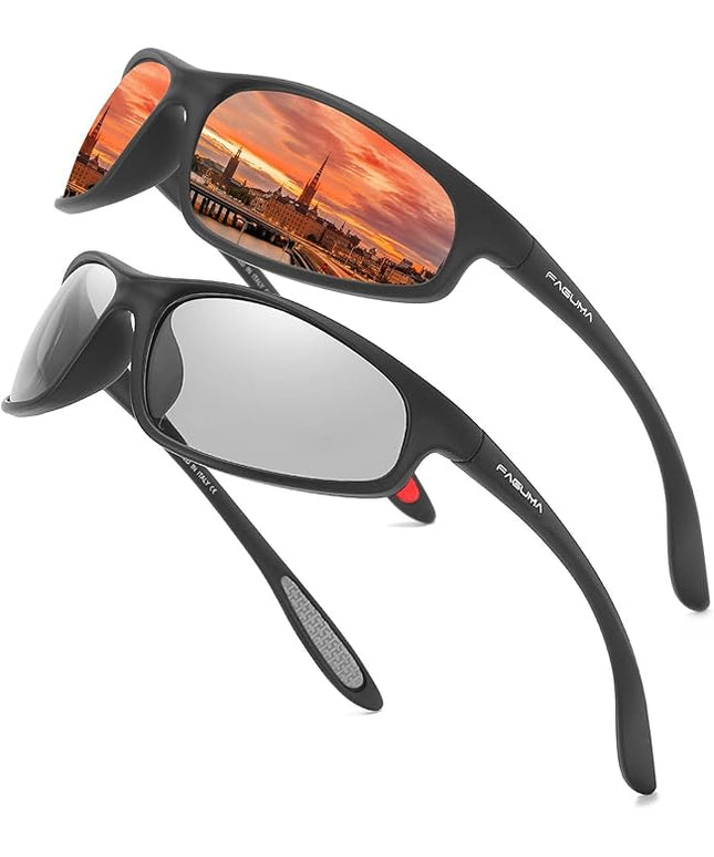 FAGUMA Polarized Sports Sunglasses For Men Cycling Driving Fishing UV400 Protection