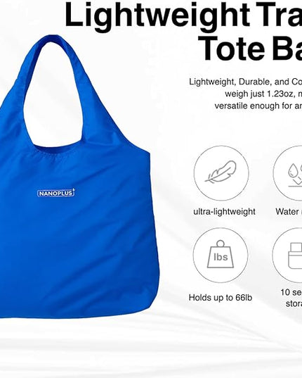 Compact Reusable Grocery Tote Bag – Lightweight, Foldable & Packable Shopping Bag for Travel