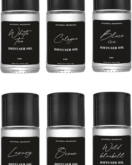 Featwell Car Air Freshener Essential Oil, 6 Bottles Essential Oils for Diffuser, Aromatherapy, Home Car Scented Oils 6x10ml